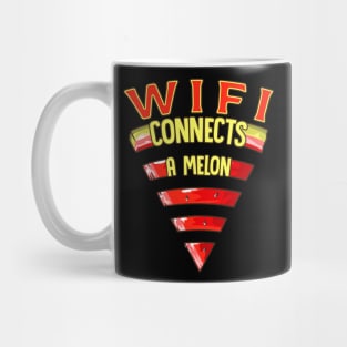 Wifi Connects A Melon Funny Watermelon Juicy Summer Fruit Mug